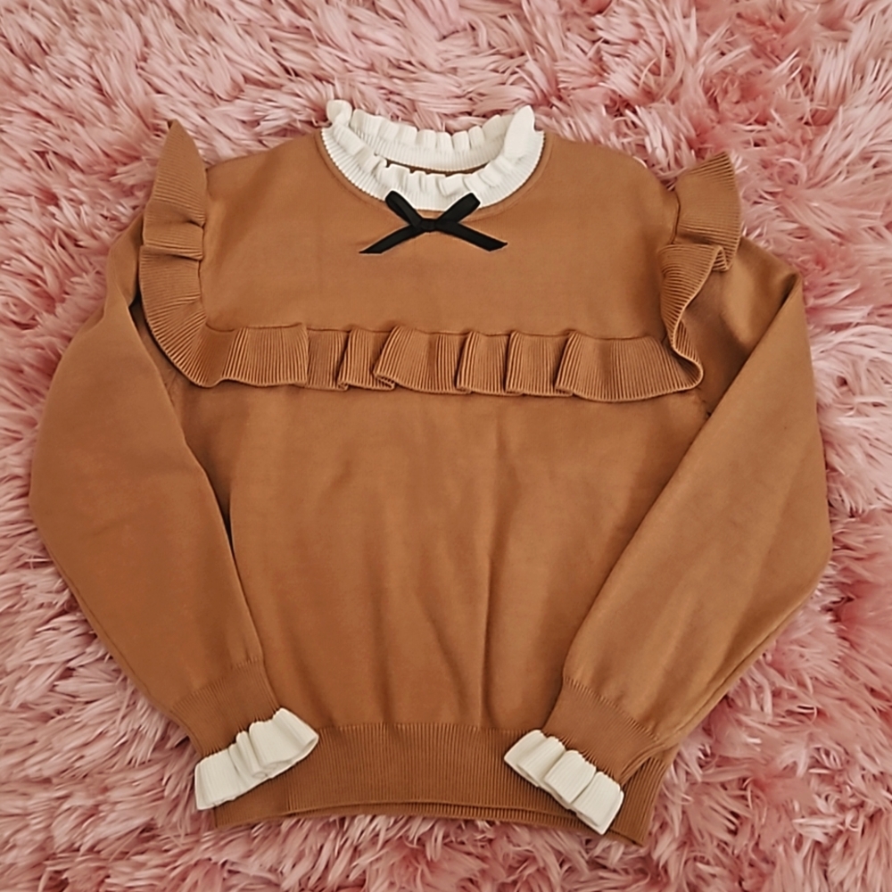 NEW SHEIN Tan Heavy Knit Sweater for Girls Size 10